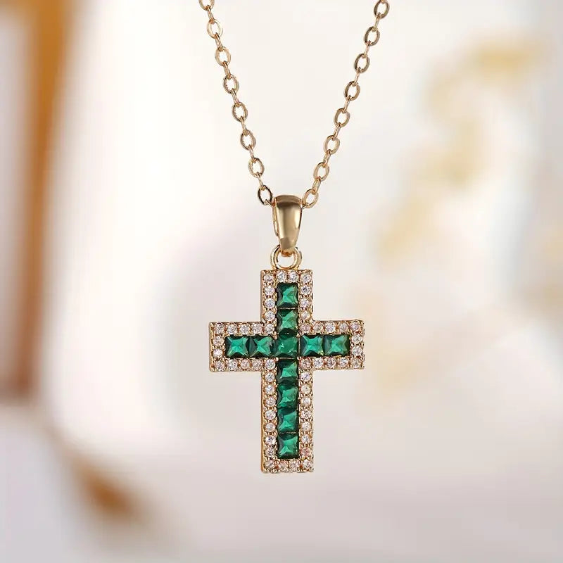Ciondolo Croce Smeraldo Alena