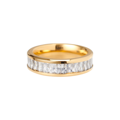 Anillo Baguette Chapado en Oro