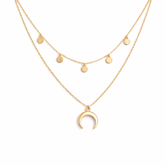 Luna | Collana dorata elegante con delicato motivo a luna