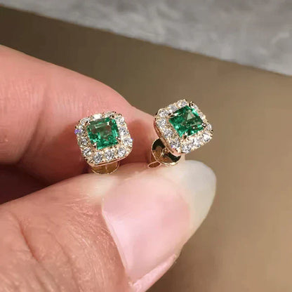Orecchini in smeraldo con finiture in oro