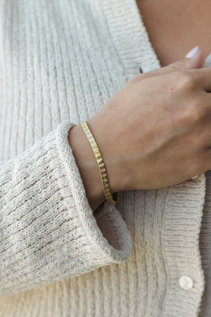 Bracciale a Catena Piatta Rigata