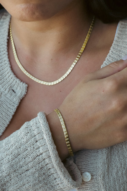 Bracciale a Catena Piatta Rigata