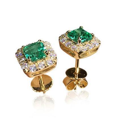 Orecchini in smeraldo con finiture in oro