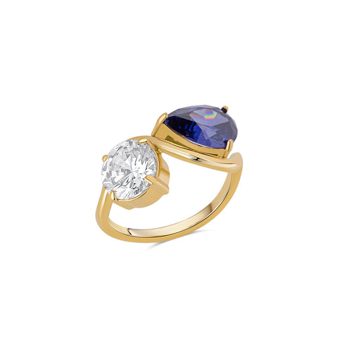 Anello in cobalto placcato oro.