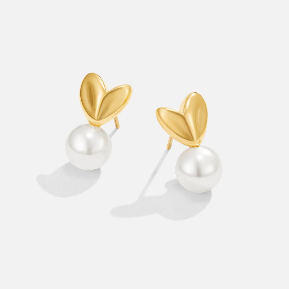 Orecchini cuore con perla