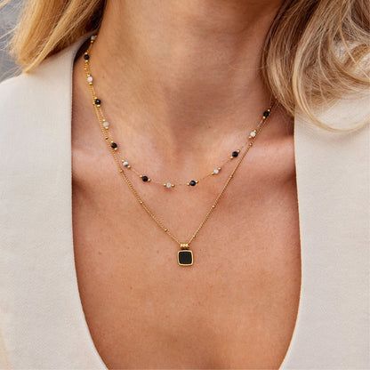 Collana Lulu con Perle di Pietra Midnight